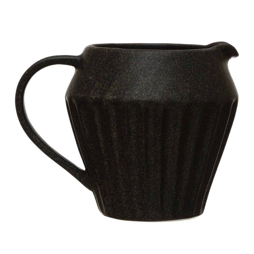 Matte Black Stoneware Pitcher