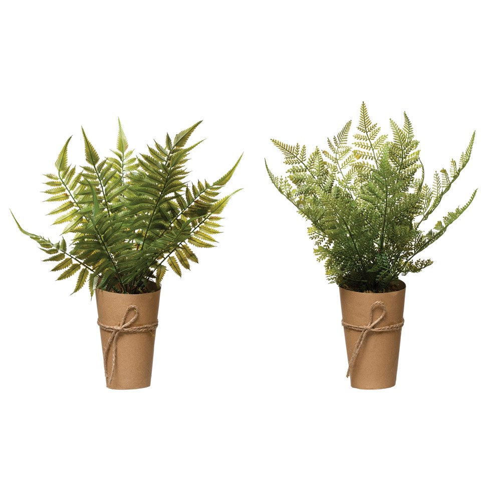 Faux Fern in Paper Wrapped Pot