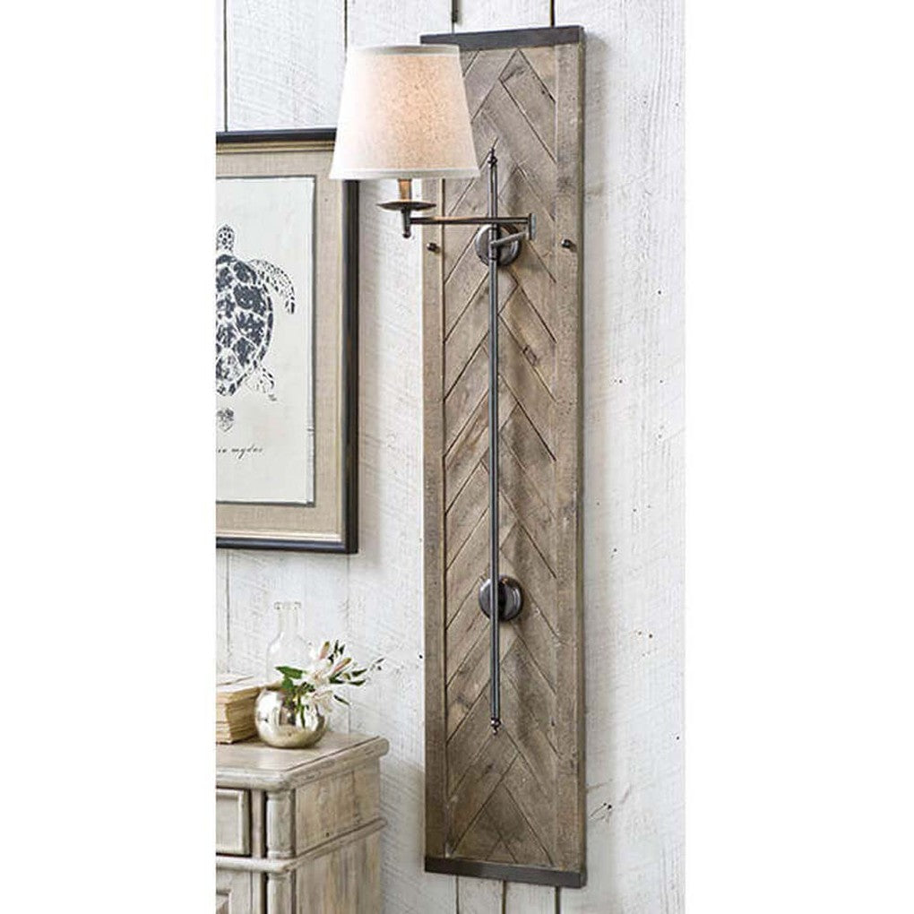 Herringbone Wood Panel Sconce