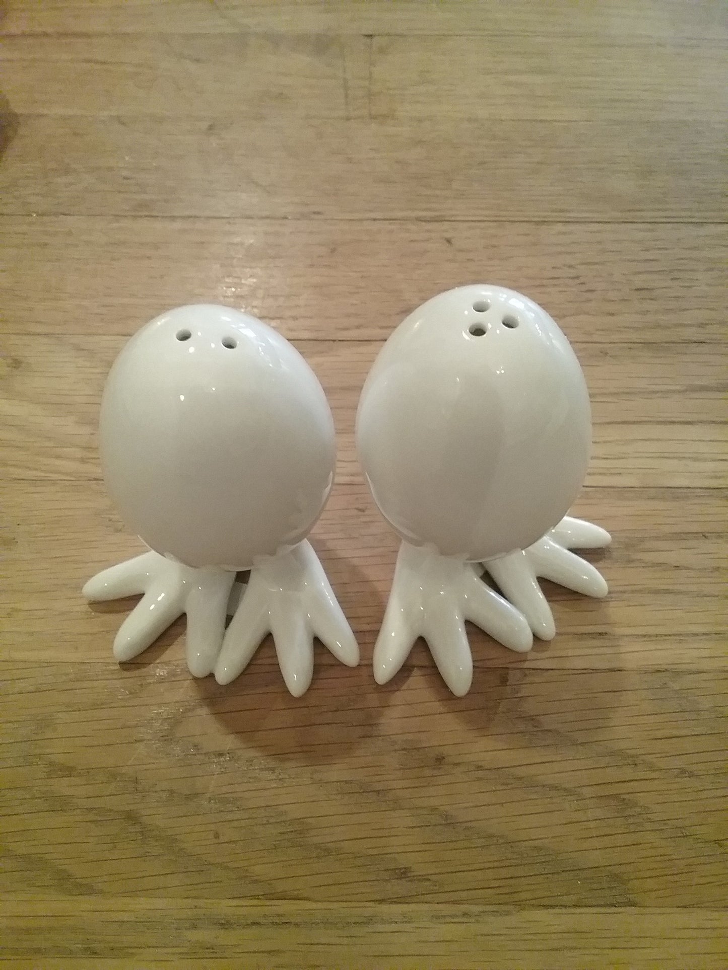 Porcelain Egg Salt & Pepper Shakers- S/2