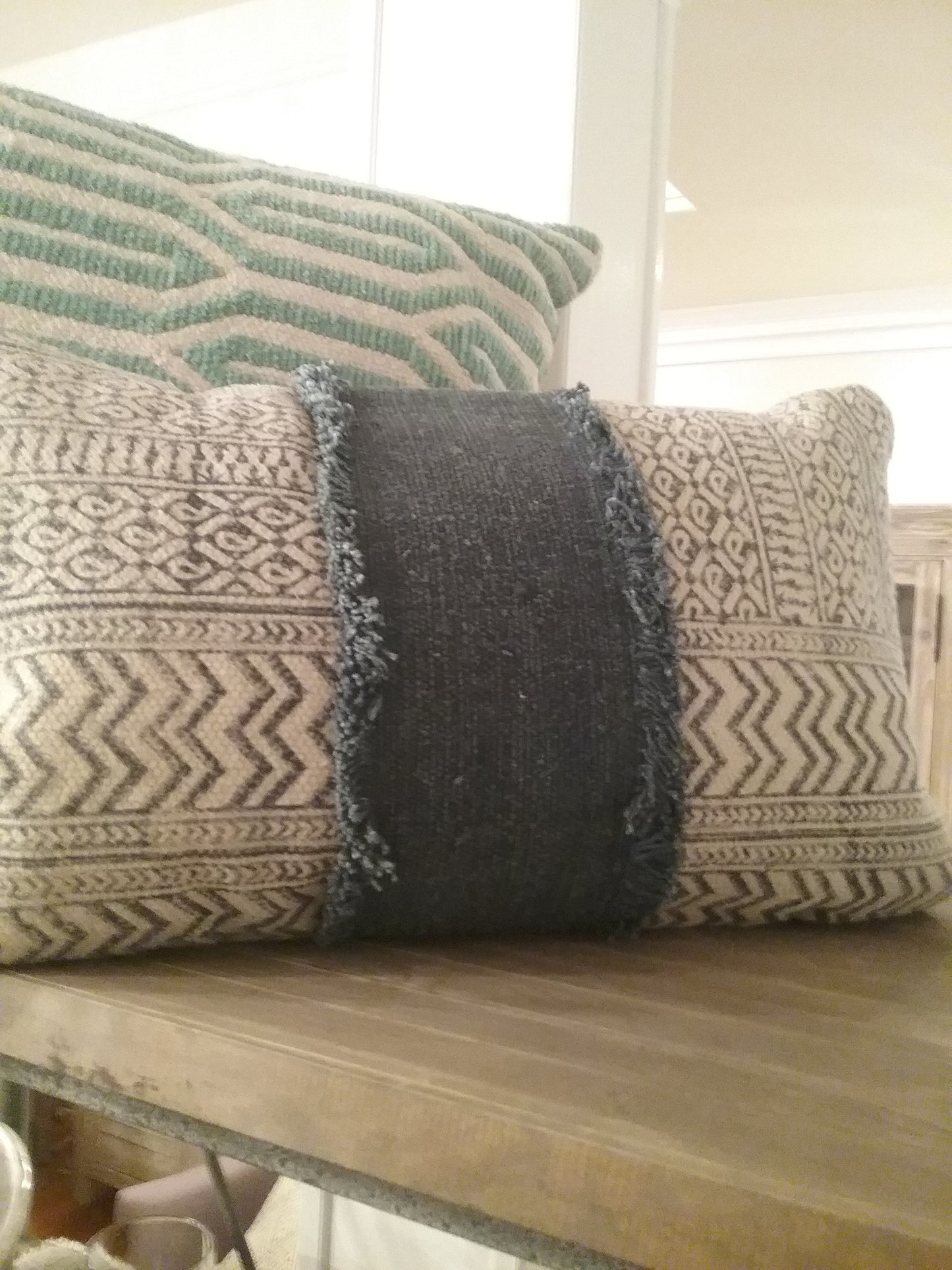 Blue and White Zig Zag Lumbar