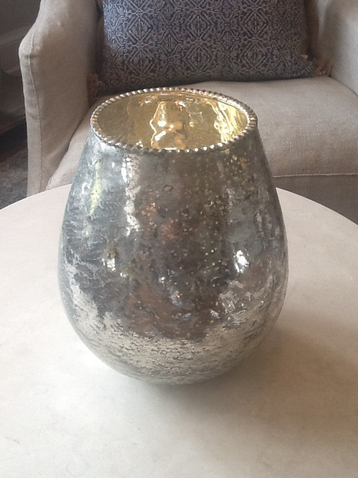 Mercury Glass Candle Holder 8'