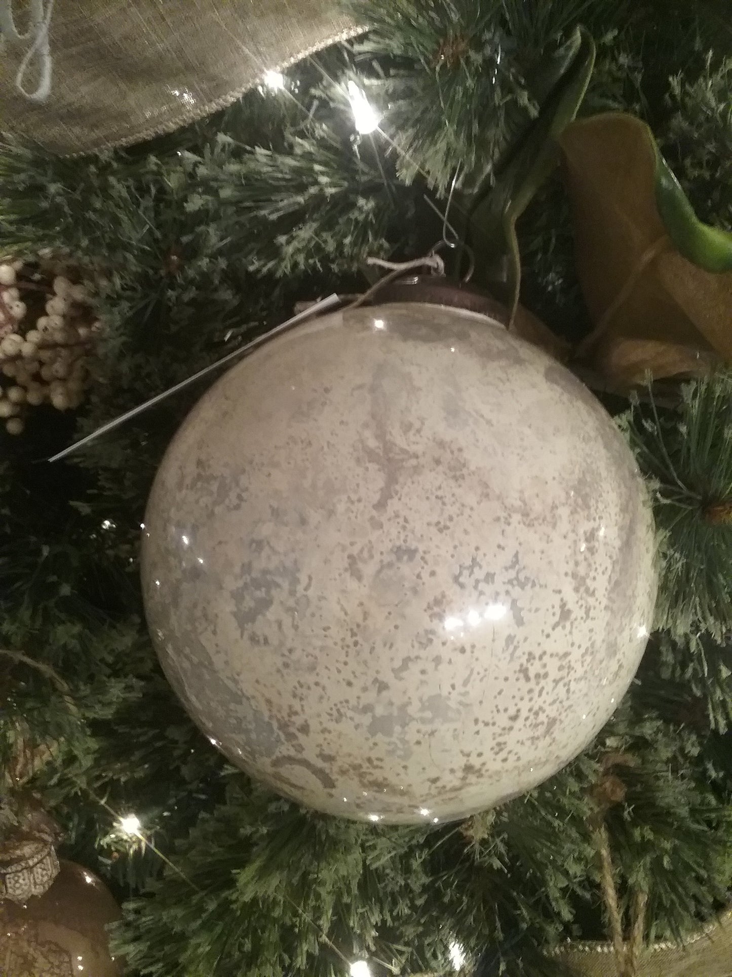 Stone Finished Mercury Glass Ornament