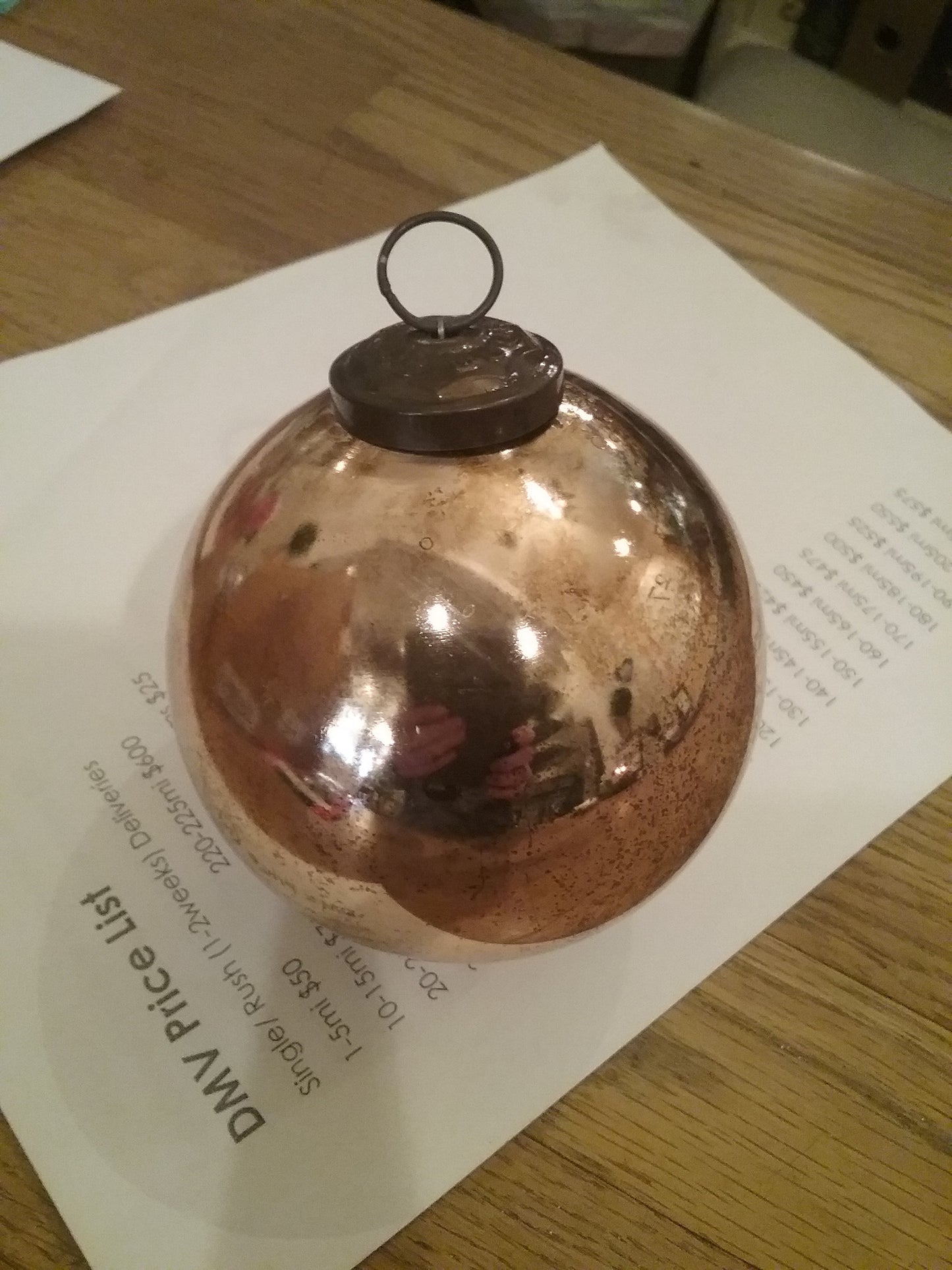 Copper Mercury Glass Ornament