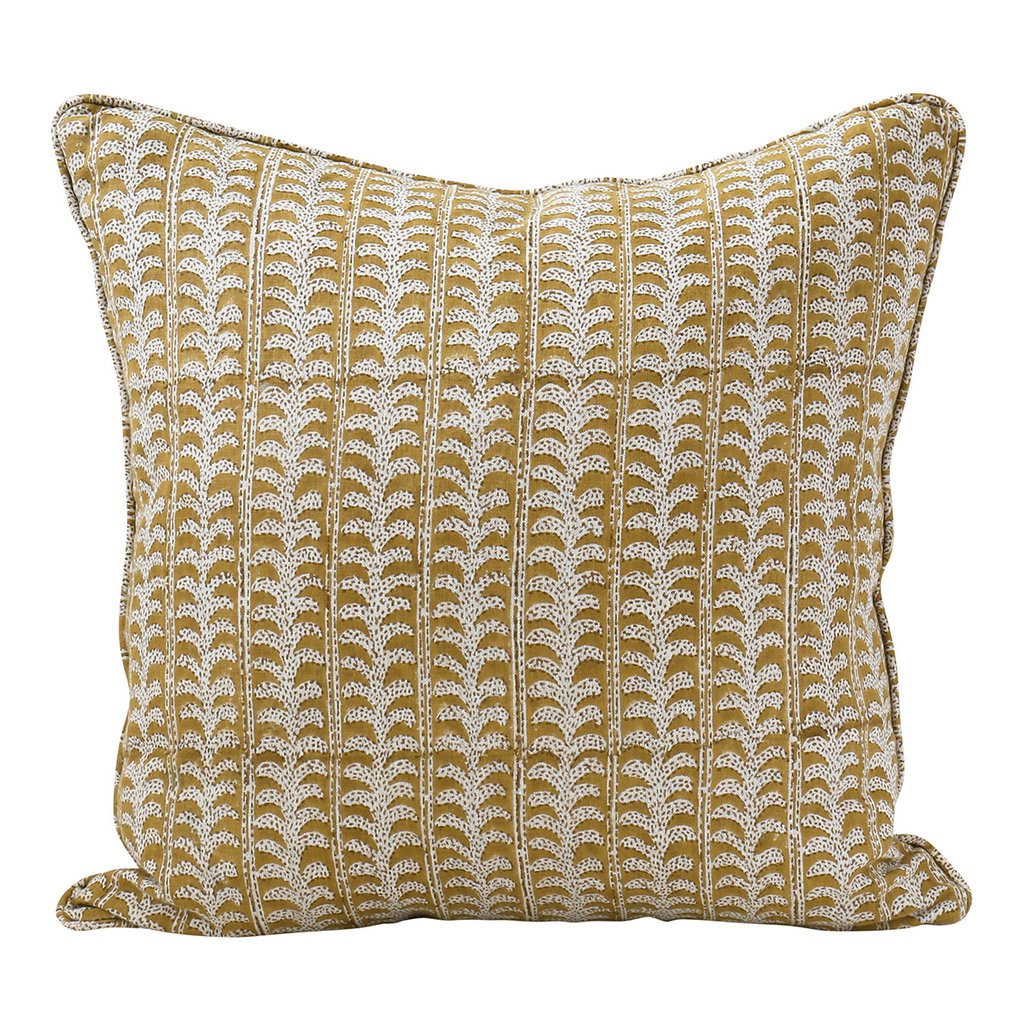Luxor Saffron linen pillow 22x22