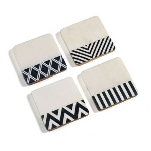 Marine Marble Coaters - Set of 4