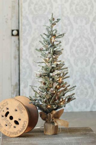 Twig Tree w/ Snow - Pre-lit