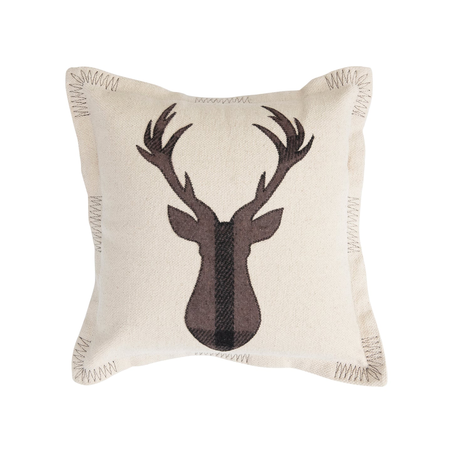 18" Flannel Deer Pillow