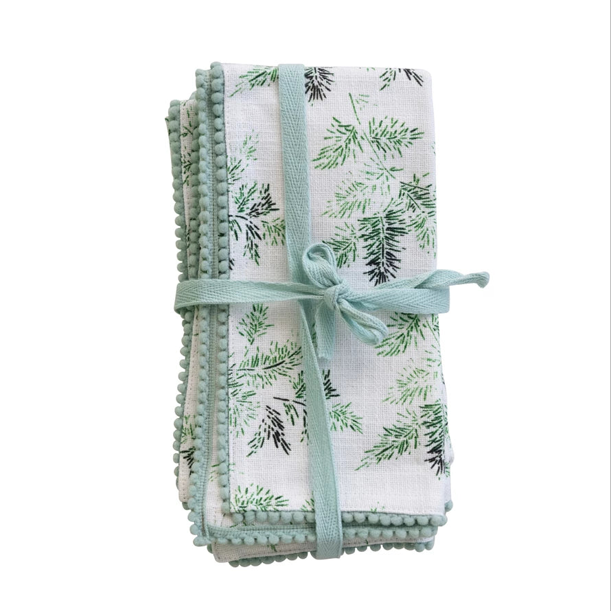 Evergreen Printed Cotton Napkins- Set/4
