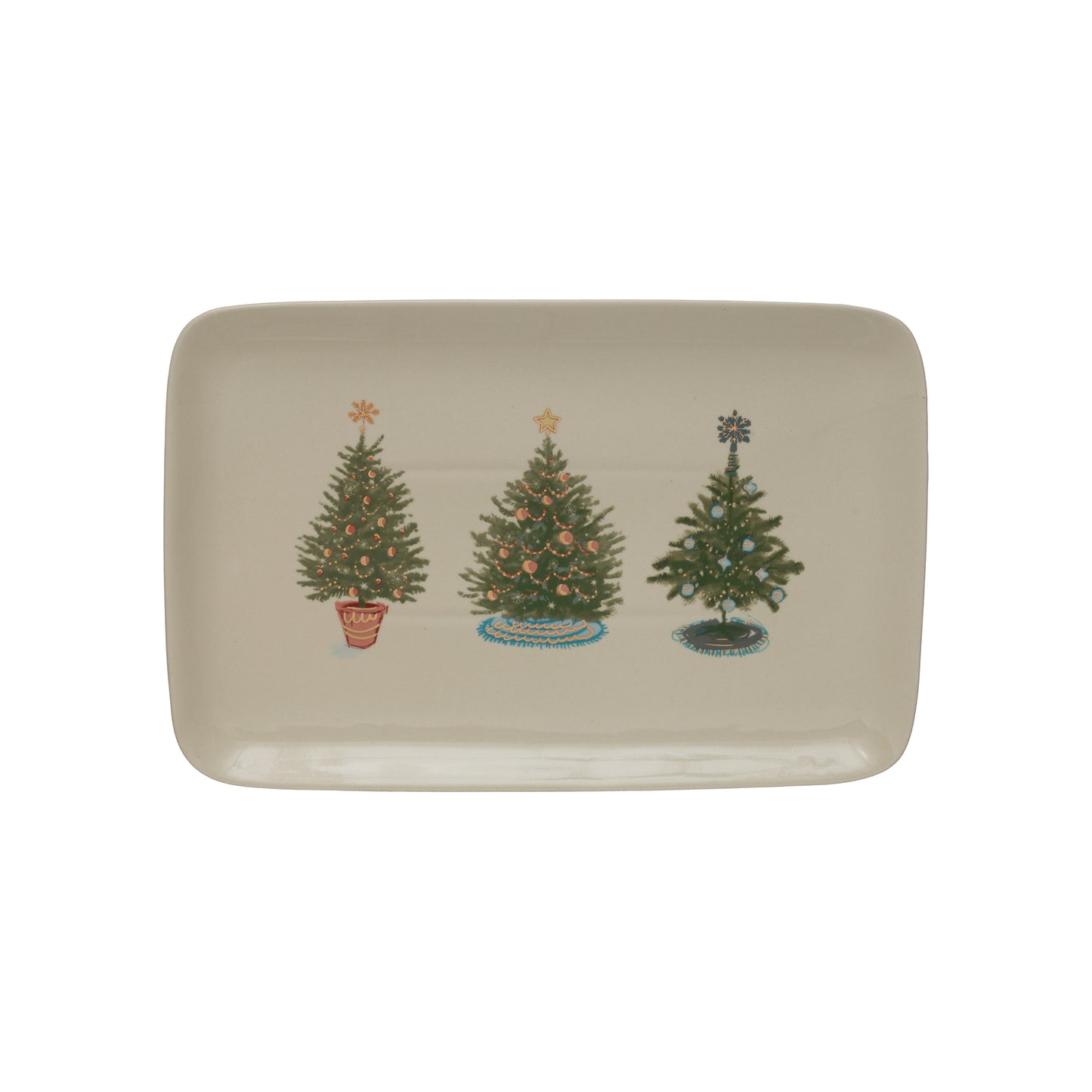 Christmas Tree Stoneware Platter