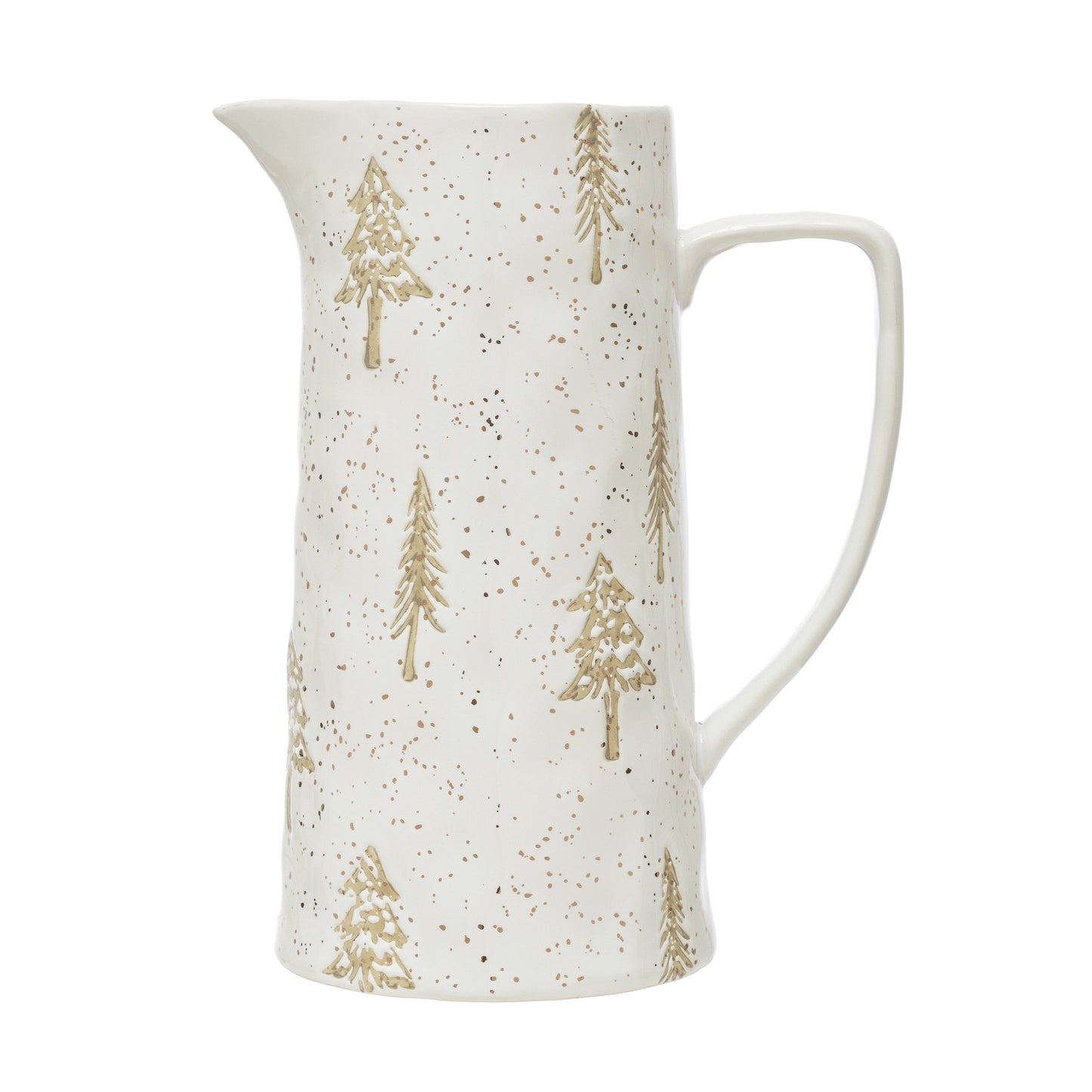 64 oz. Hand-Stamped Stoneware Pitcher-Holiday