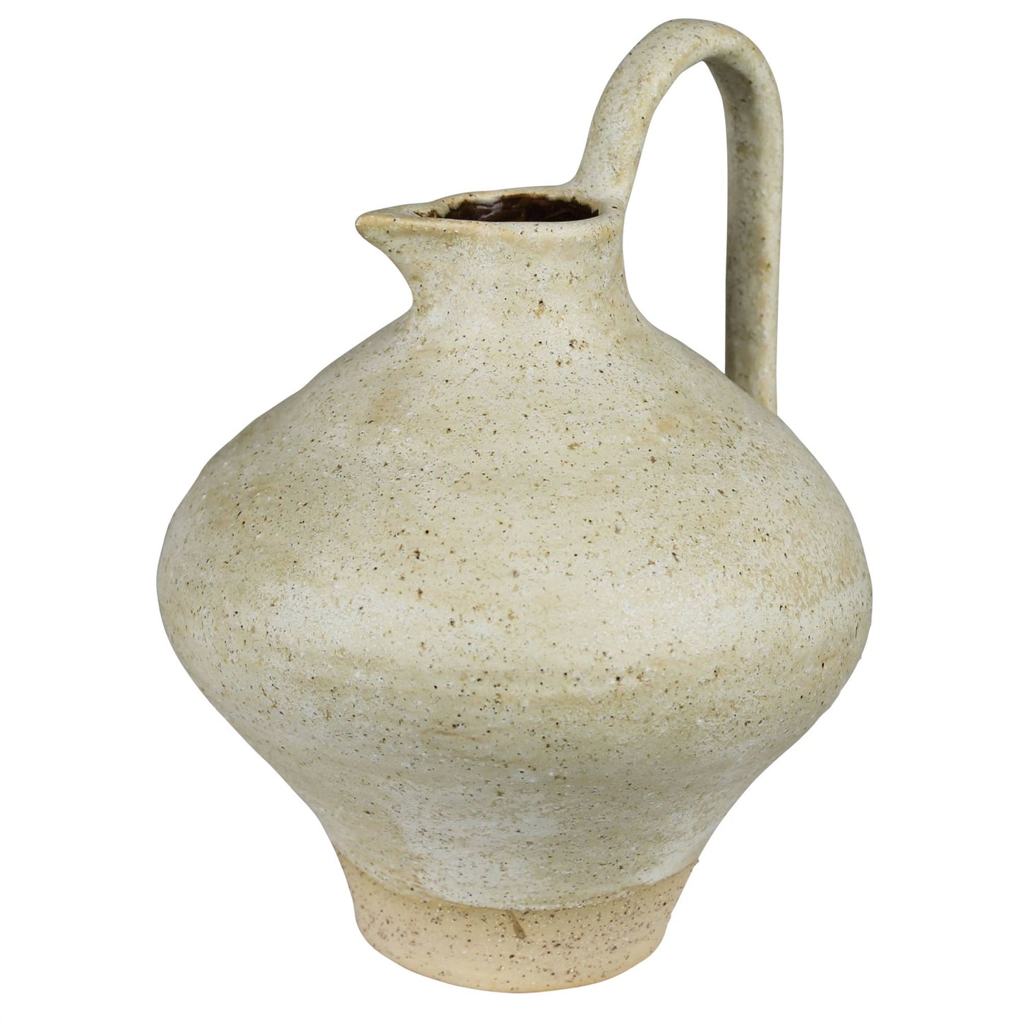Umbria Pitcher with Tall Handle, Ceramic, White - Lrg