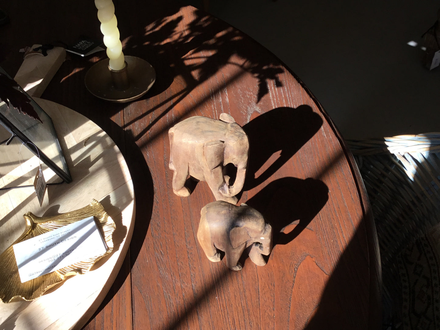 Carved Elephant Pair