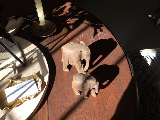 Carved Elephant Pair