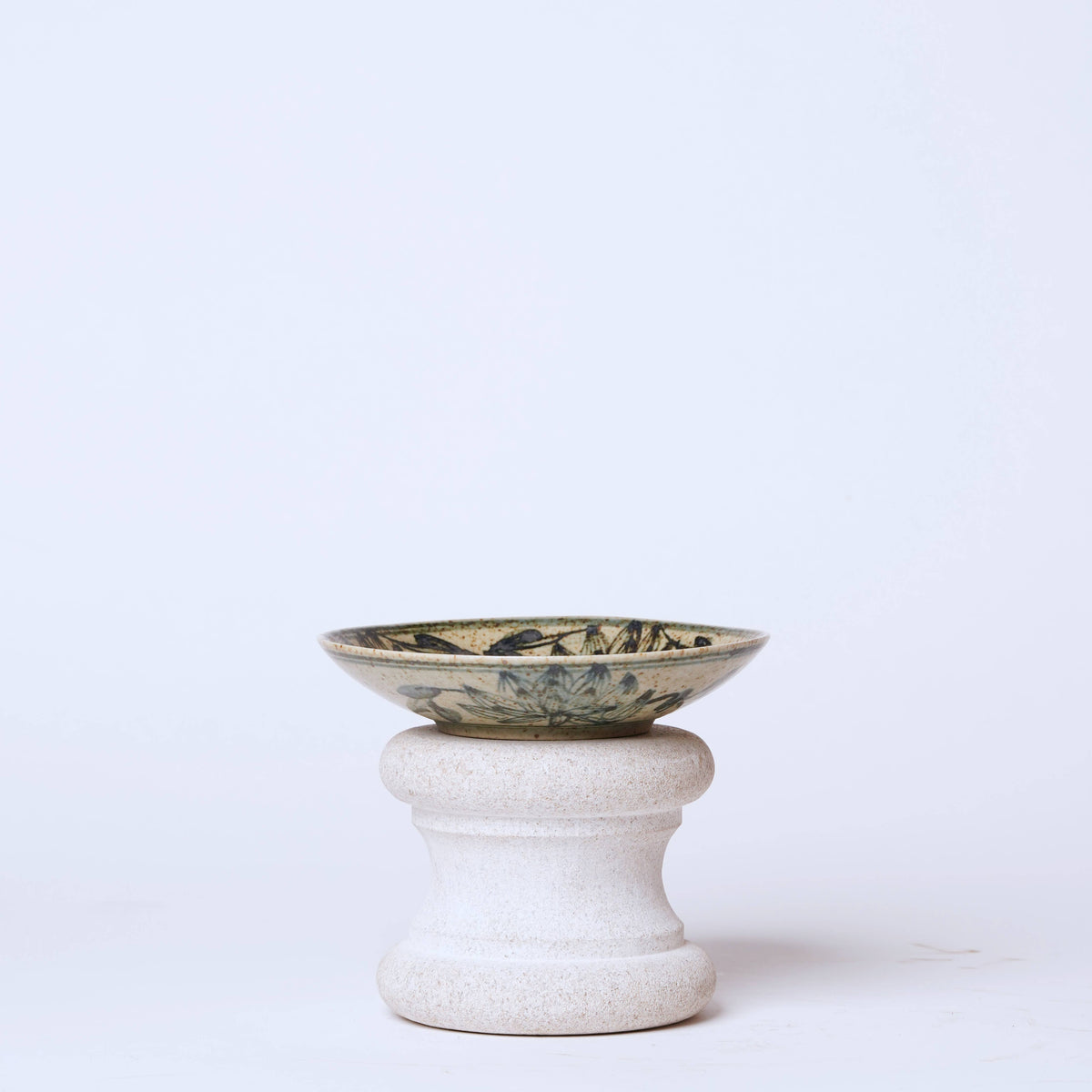 Small Blue and White Porcelain Lotus Dish