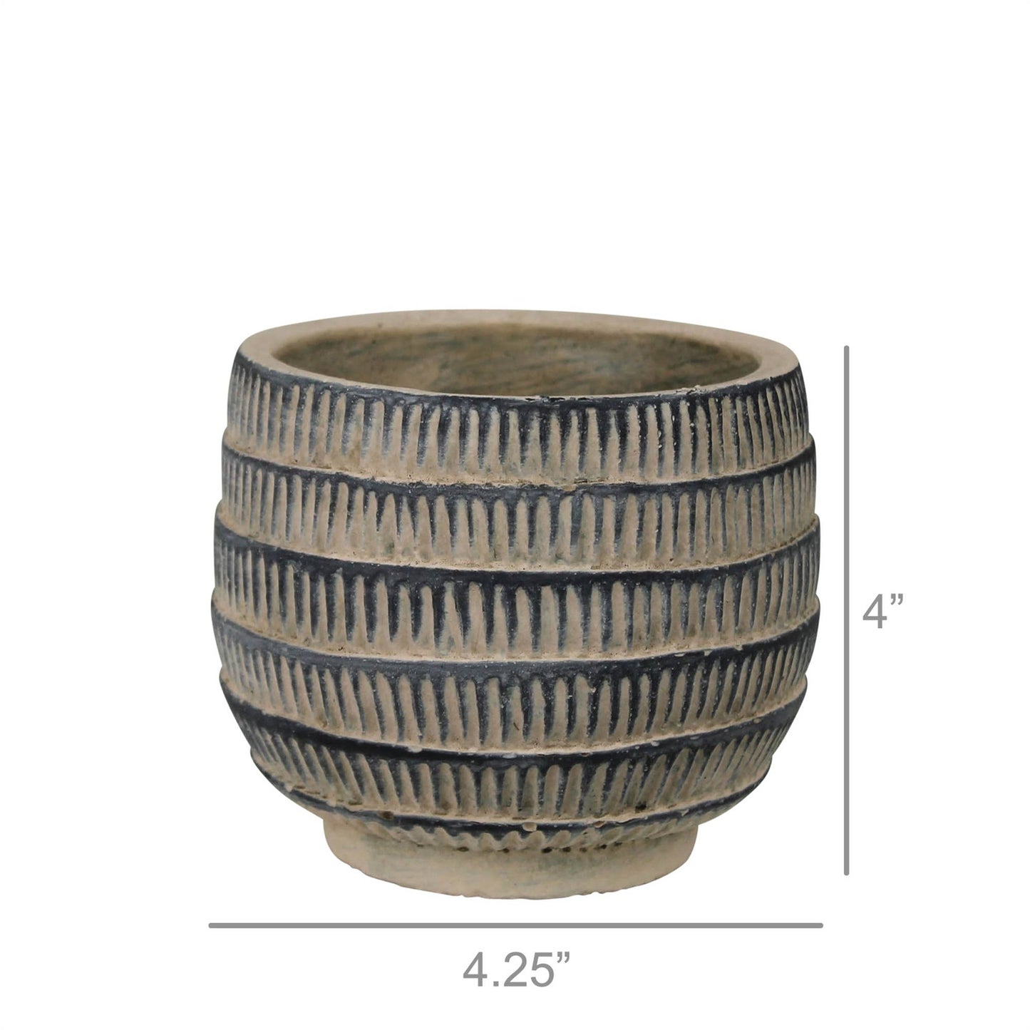 Cyrus Cachepot, Cement, White - Sm