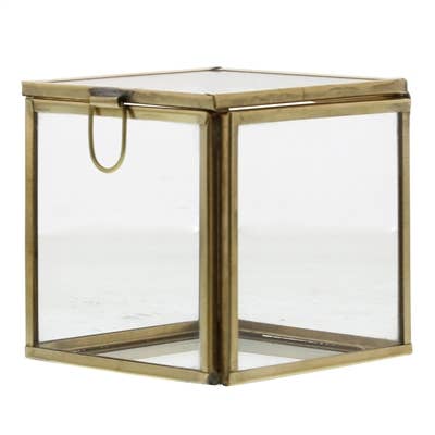 Pierre Demi Leaded Glass Box - Small - Brass