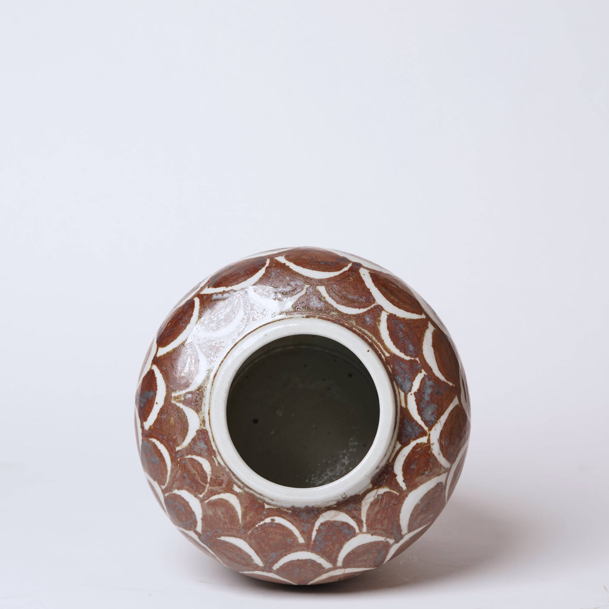 Rustic Copper Glazed Dragon Scale Porcelain Pot