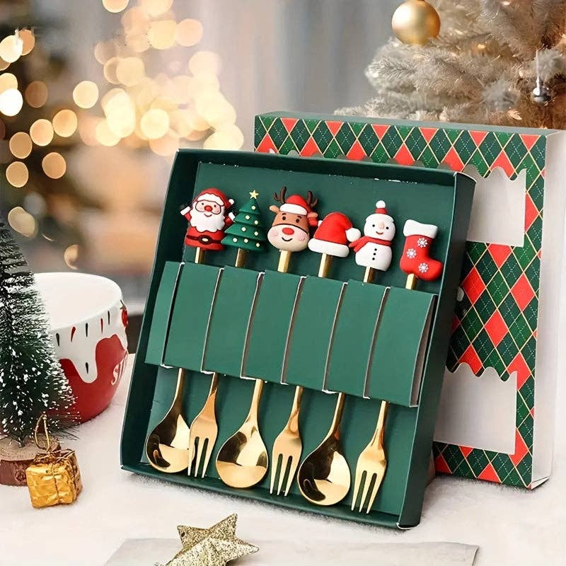 Stainless Steel Christmas Utensil 4-Piece Sets