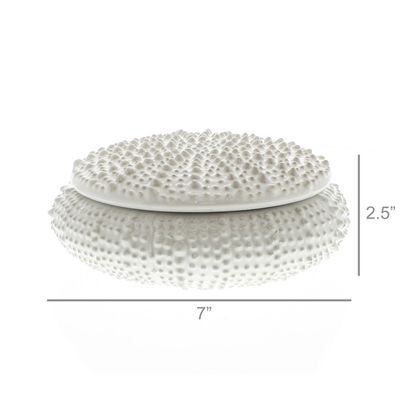 Urchin Ceramic Box - Lrg - White