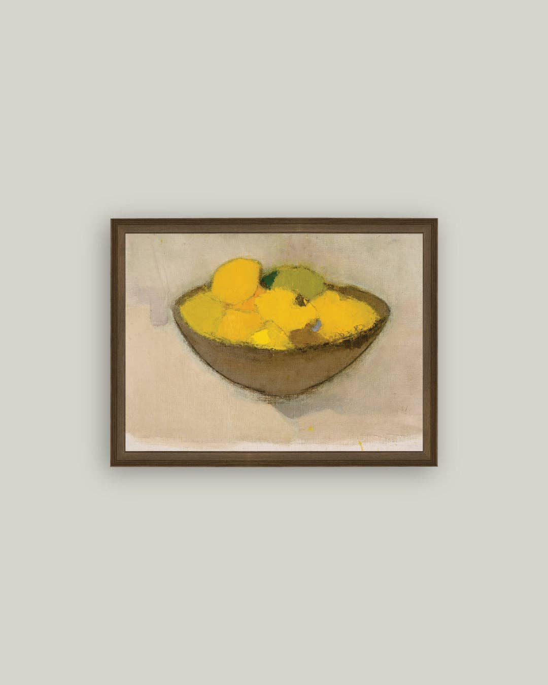 Lemons in a Bowl Framed Antique Art
