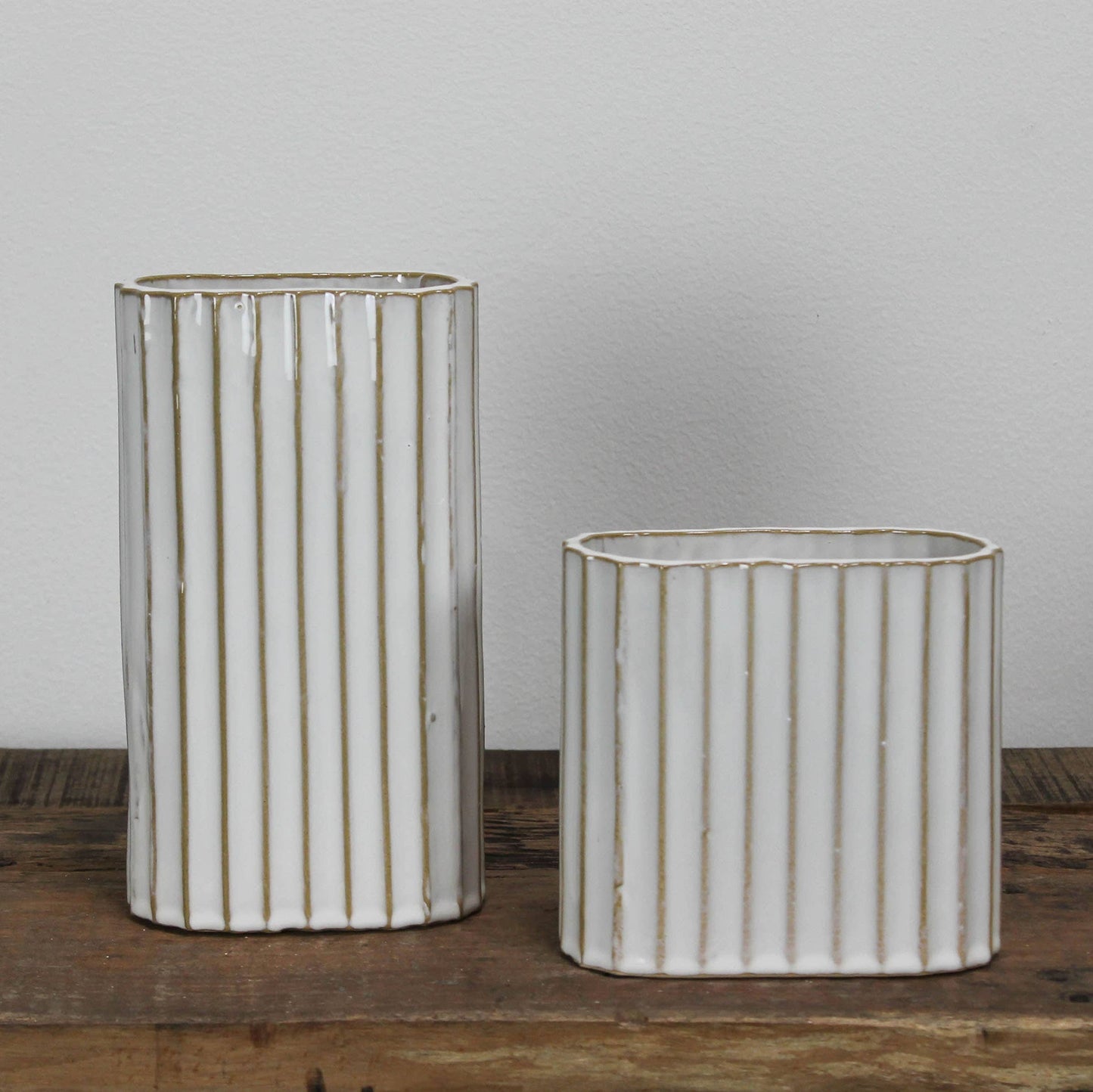Caro Ribbed Vase, Ceramic - Sm