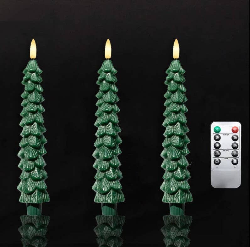 Pinecone & Tree LED Candles (Set of 3 or 6)