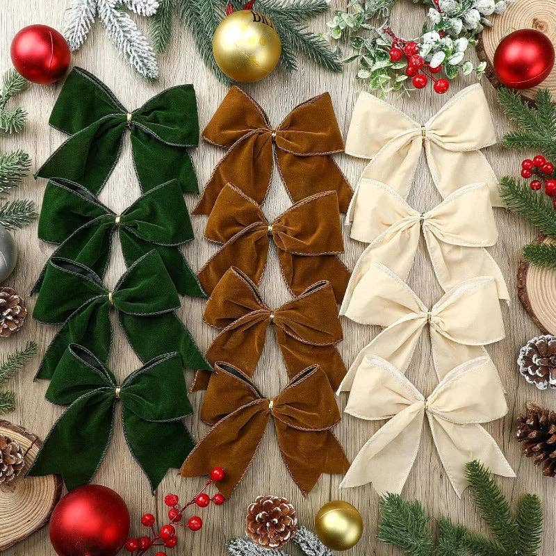 Suede Holiday Bows (Set of 12)