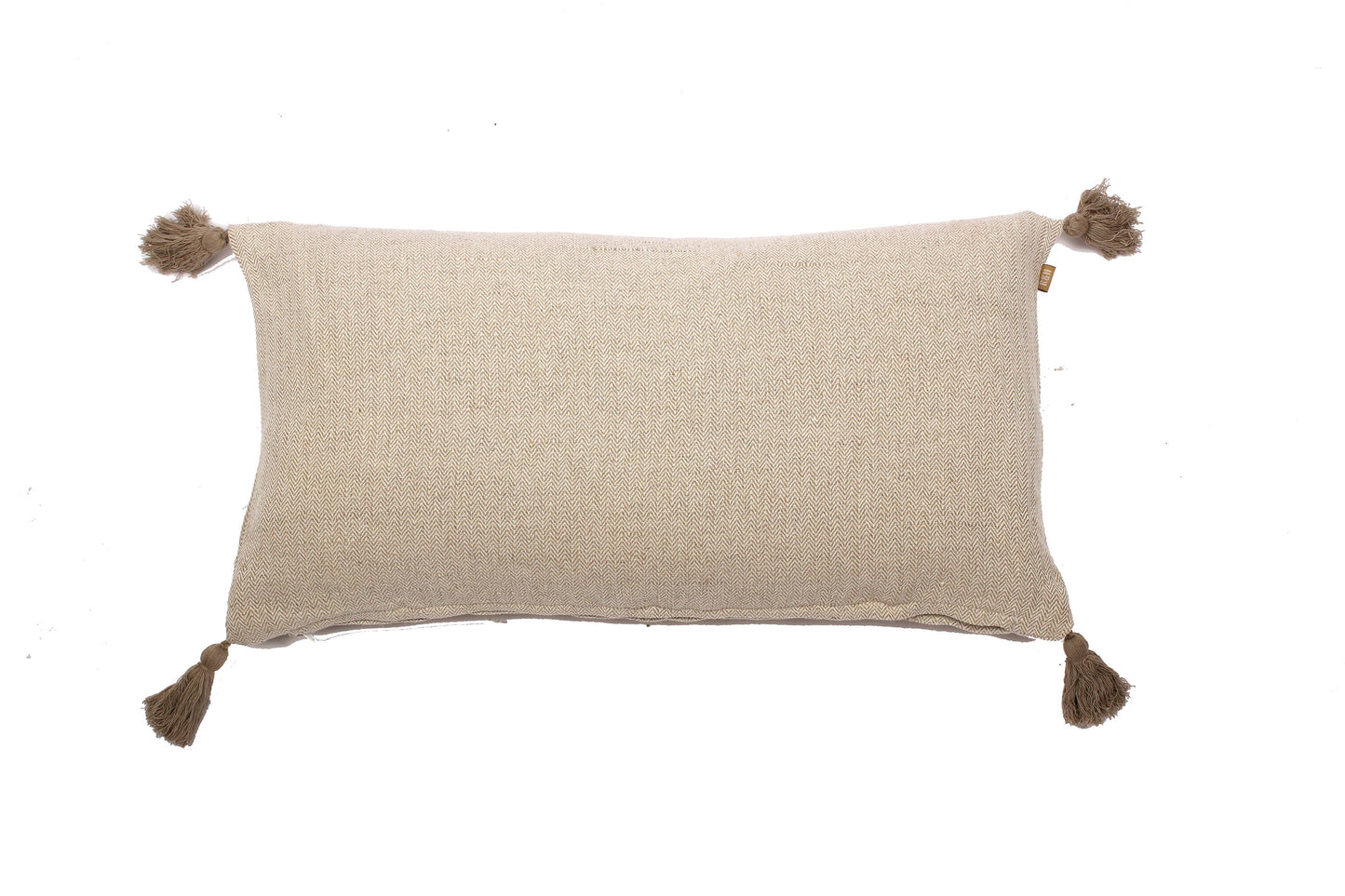 Pillow (Lumbar) Taupe Herringbone 24"L