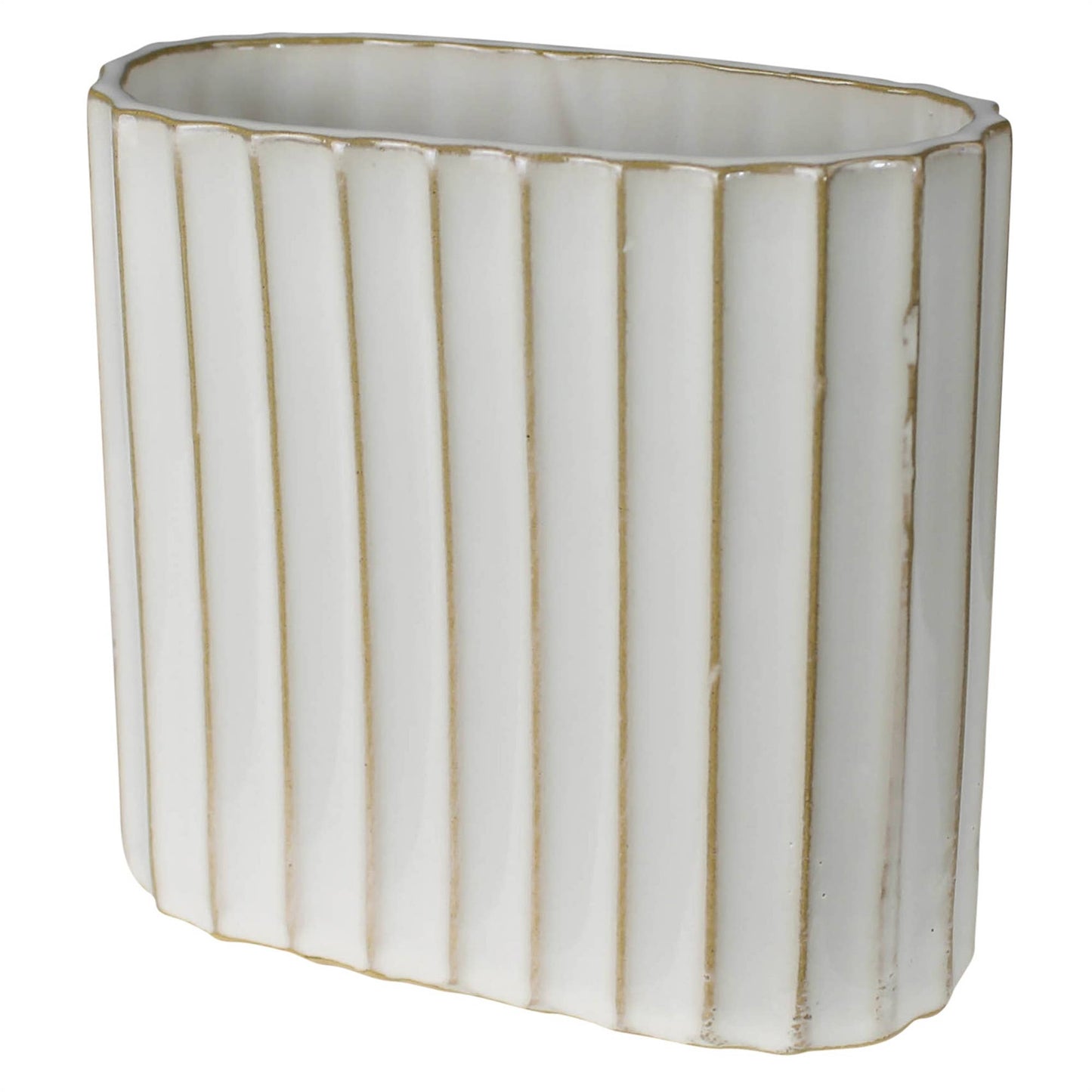 Caro Ribbed Vase, Ceramic - Sm