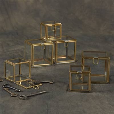 Pierre Demi Leaded Glass Box - Small - Brass
