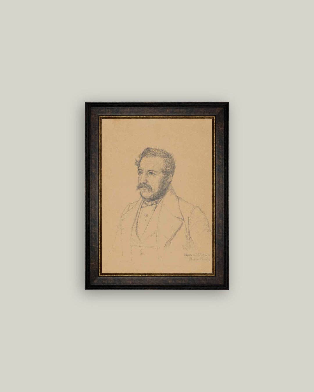 Portrait of Christophe Louis Framed Antique Art