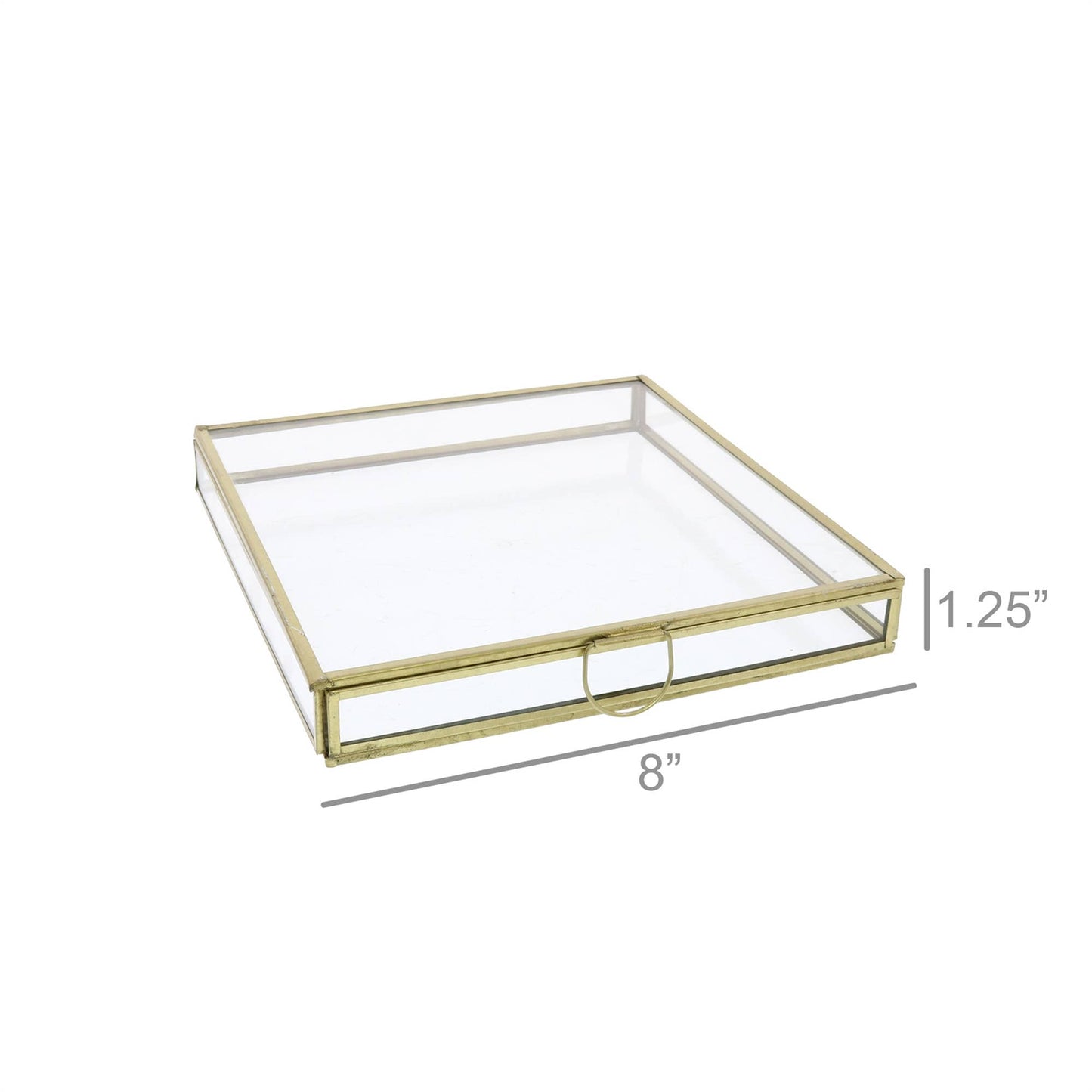 Monroe Flat Square Box - Med - Brass