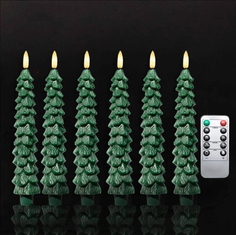 Pinecone & Tree LED Candles (Set of 3 or 6)