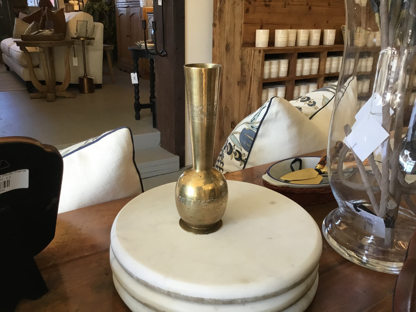 Brass Etched Vase