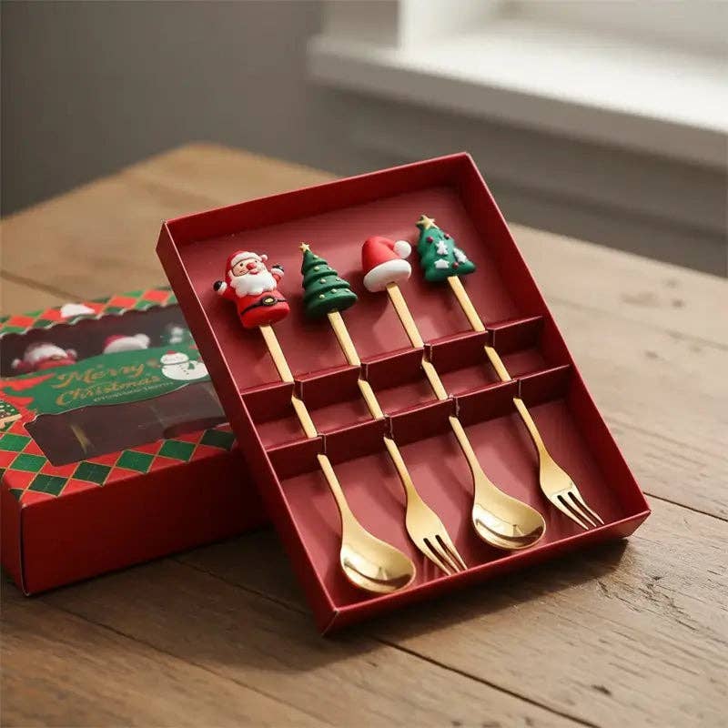 Stainless Steel Christmas Utensil 4-Piece Sets
