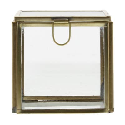 Pierre Demi Leaded Glass Box - Small - Brass