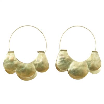 Yucca Earring - Scalloped, Brass