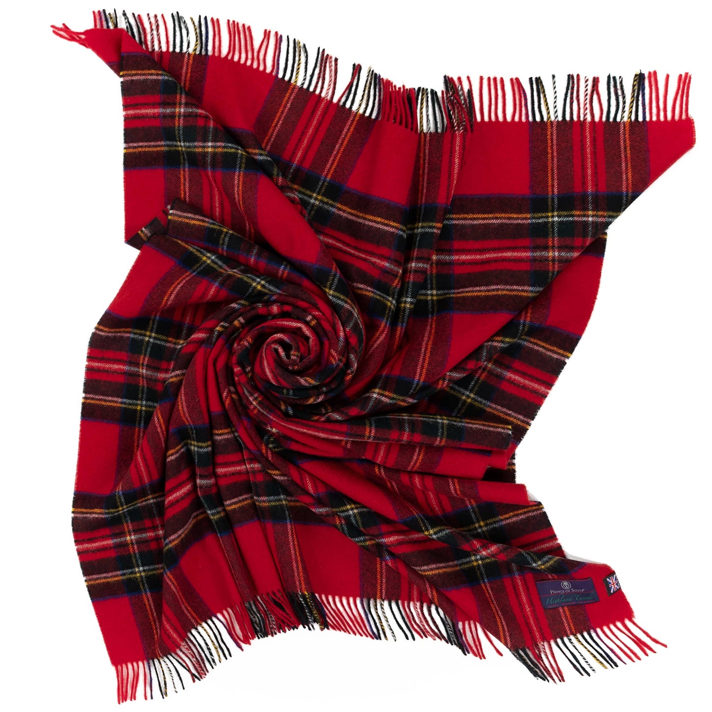 Highland Tweeds Shetland Lambs Wool Throw - Royal Stewart ~