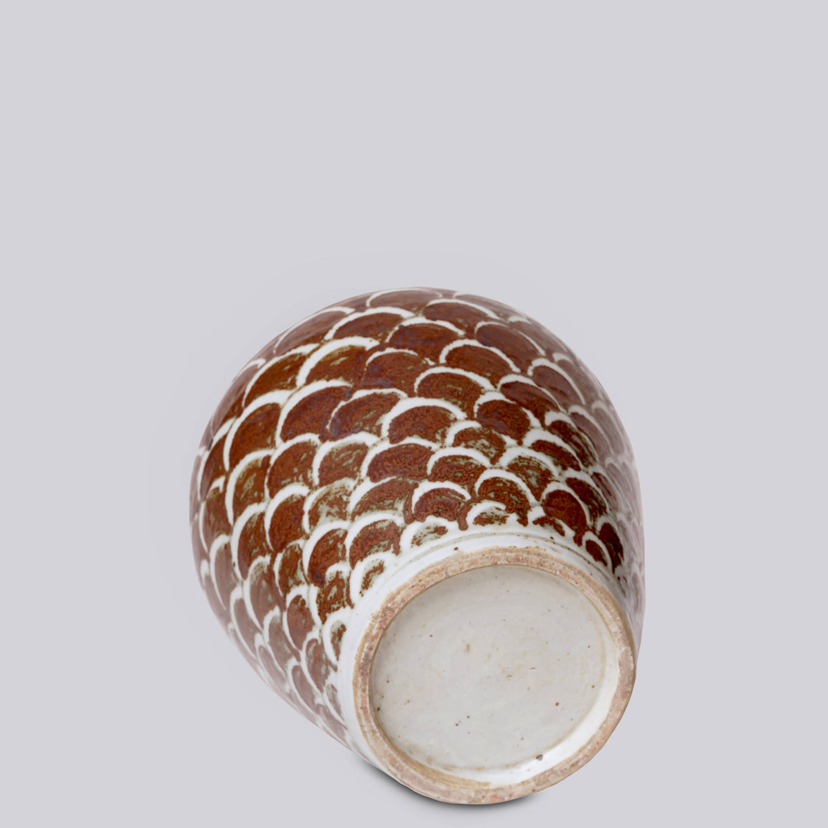 Rustic Copper Glazed Dragon Scale Porcelain Pot