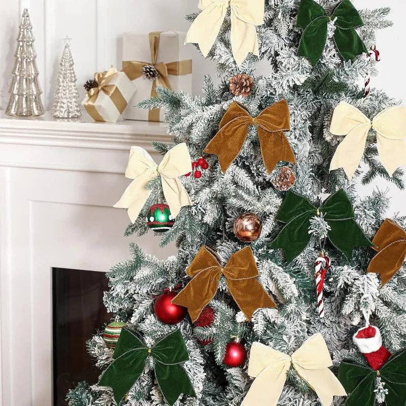 Suede Holiday Bows (Set of 12)