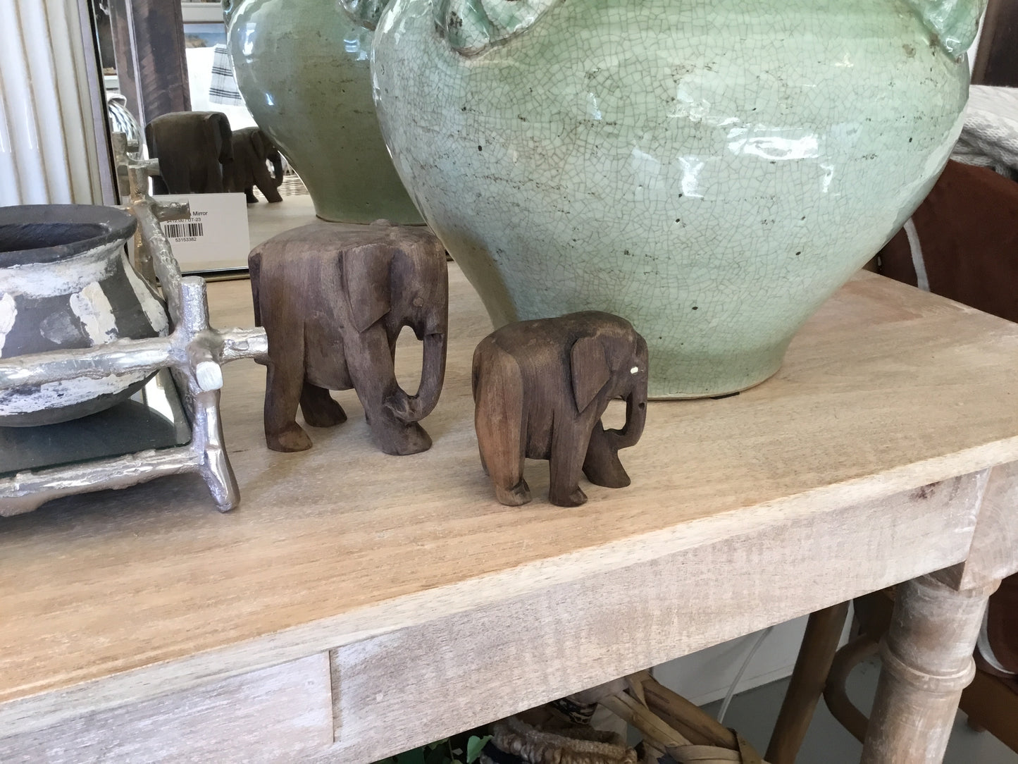 Carved Elephant Pair