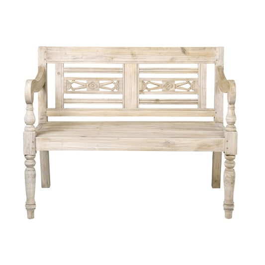 Promenade Carved Wood Bench