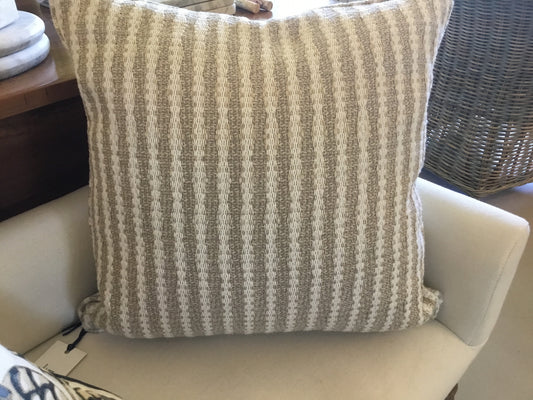 Beige Striped Pillow