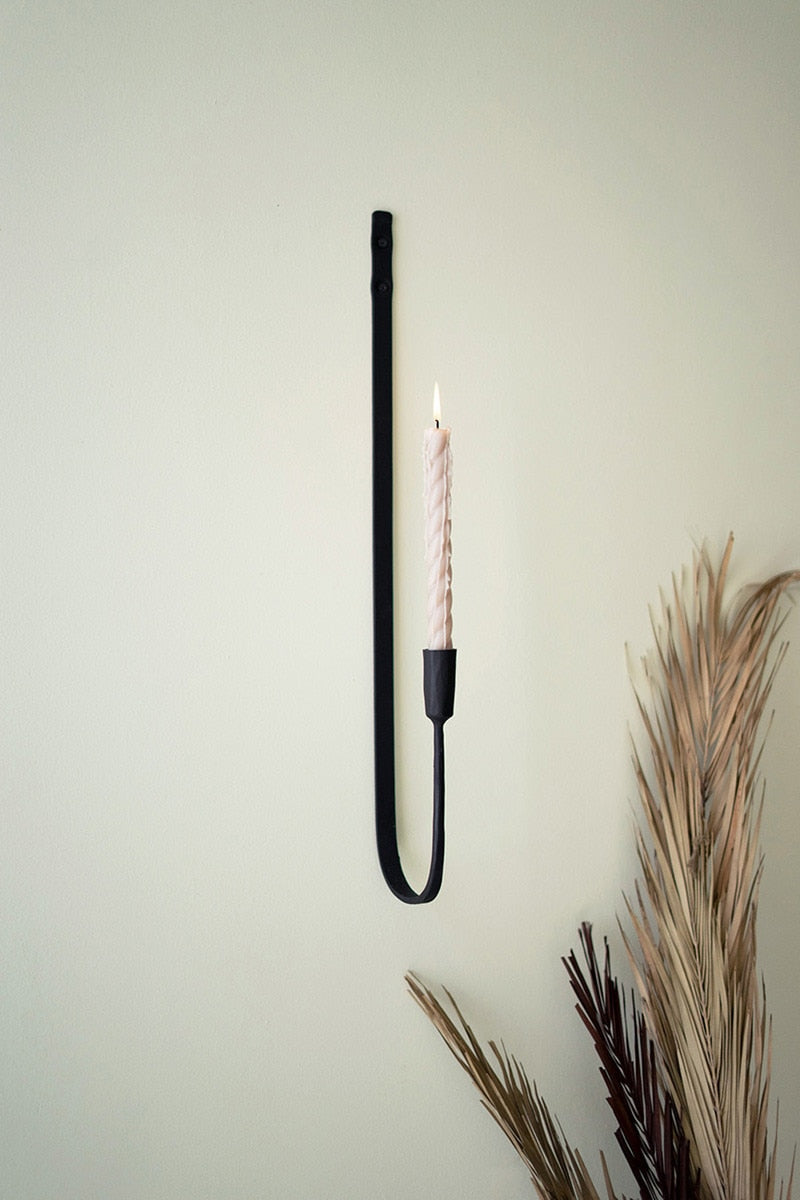Forged Iron Single Taper Wall Sconce