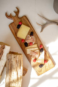 Acacia Wood Deer Antler Cutting Board