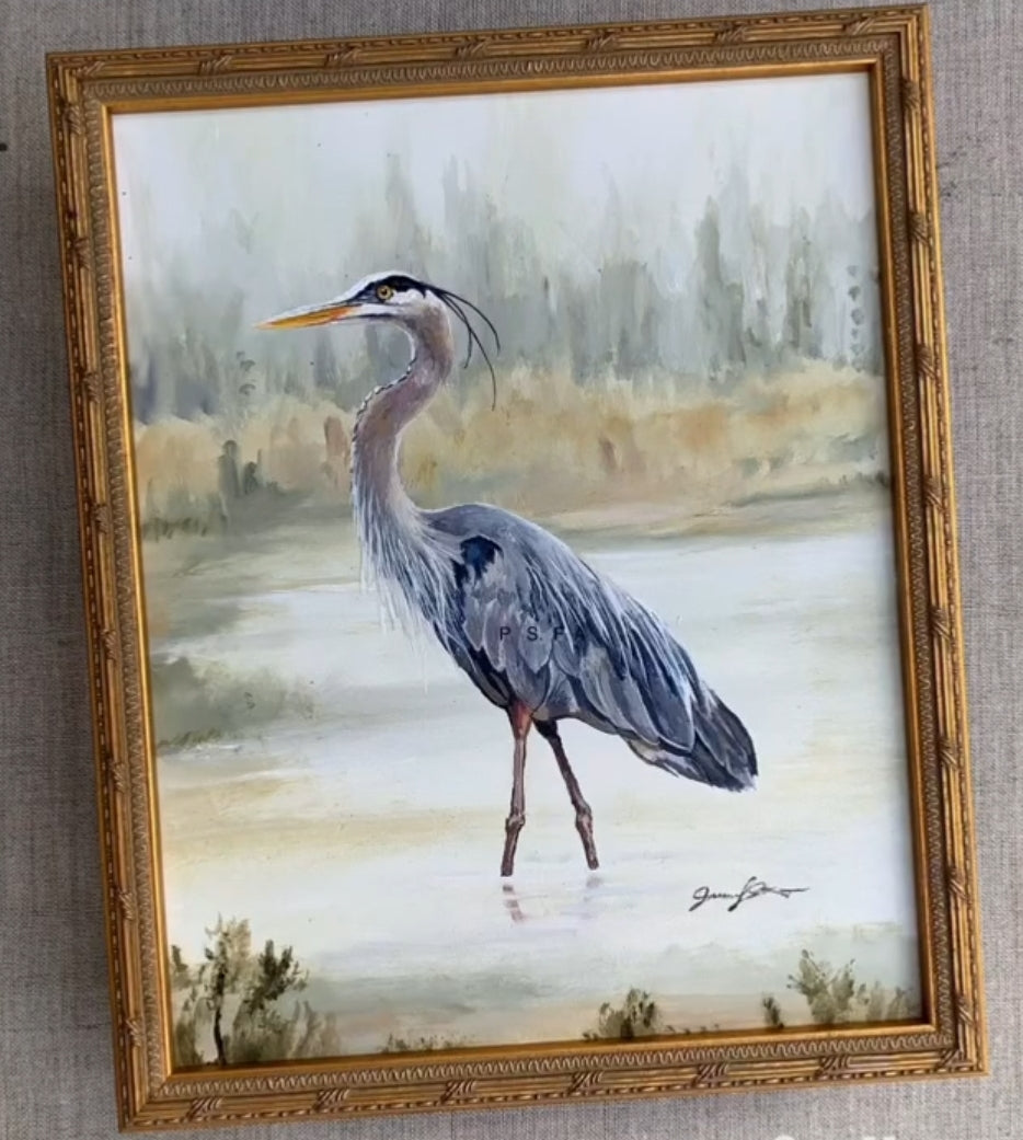 Heron Original Art - Pamela Steuart