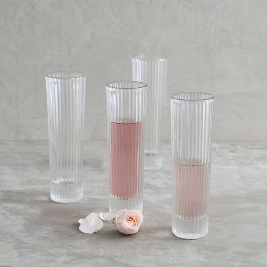 Pressed Clear Champagne Glasses - Set of 4