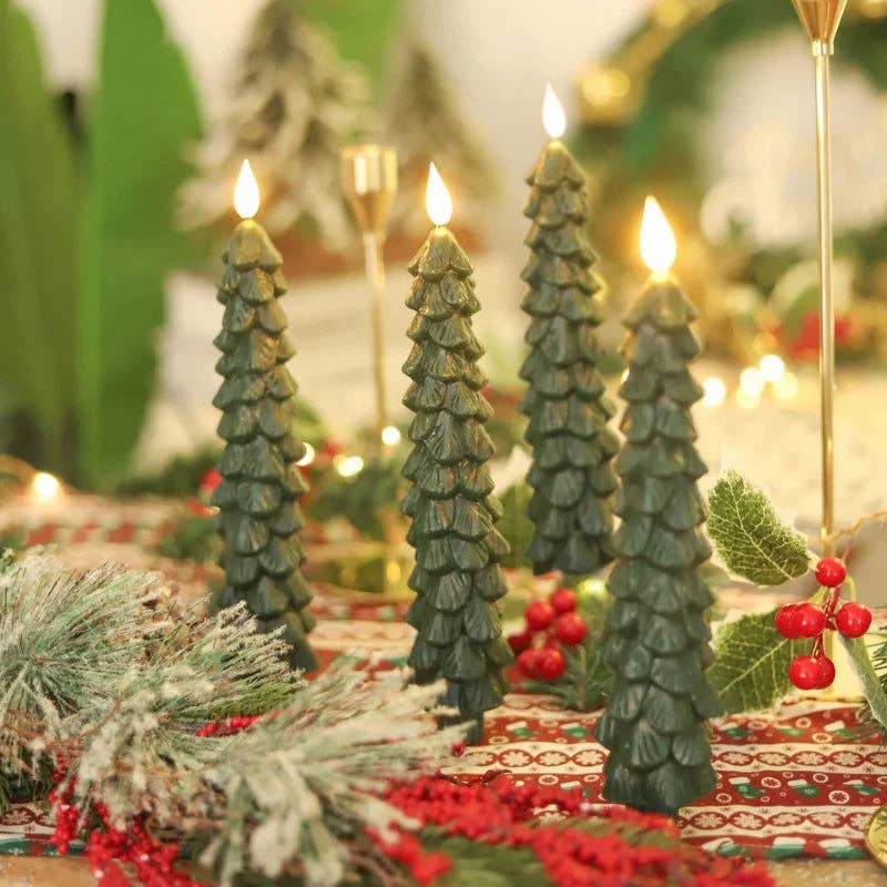 Pinecone & Tree LED Candles (Set of 3 or 6)
