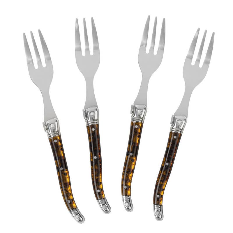 French Home Laguiole Cake Forks, Set of 4 - Tortoise Shell